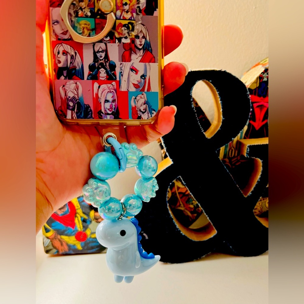 BLUE DINO phone/key or bag charms